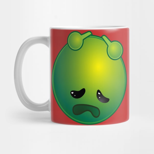 Funny Sad Alien Monster ET Extraterrestrial Martian Green Man Emoji for Women, Men and Kids 4 by PatrioTEEism